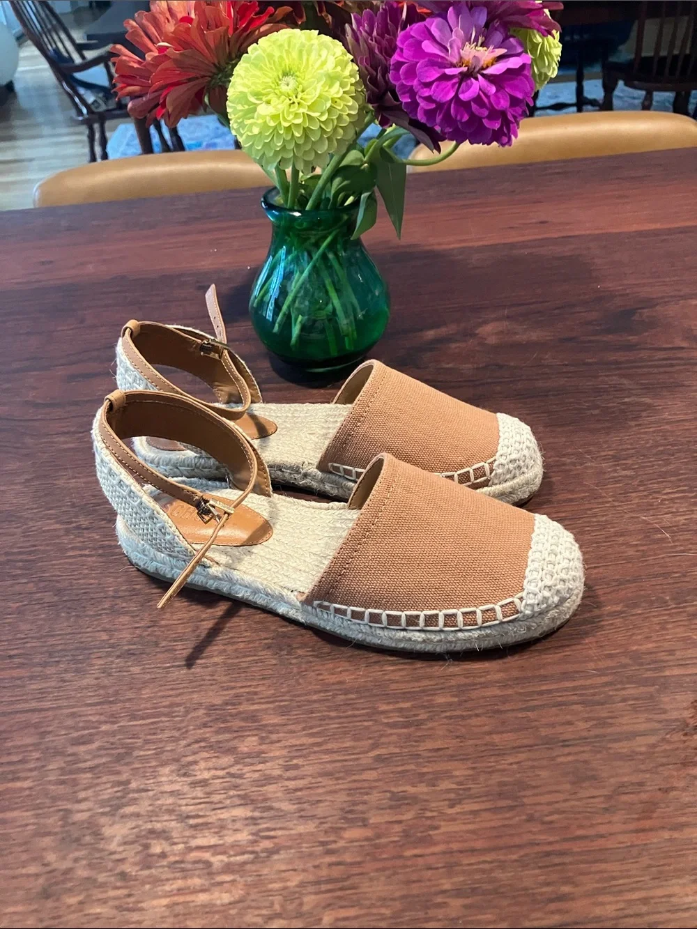 Schutz for Anthropologie Greeca Flats Espadrille Slingback Flats